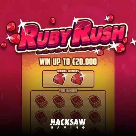 Ruby Rush slot icon by Hacksaw Gaming, available at Betico Casino